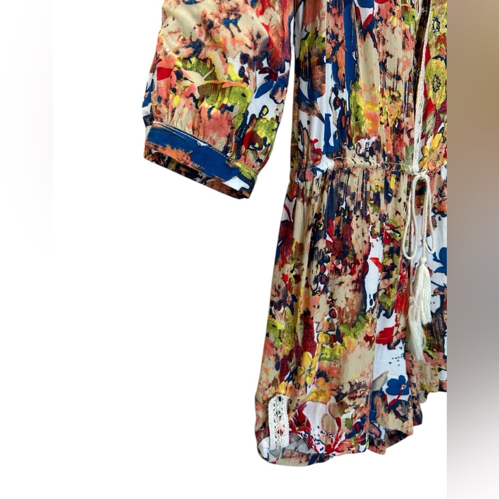 Chelsea & Violet Multi Color Boho Shorts Romper Lace Tassel Detail Size M - Picture 6 of 16